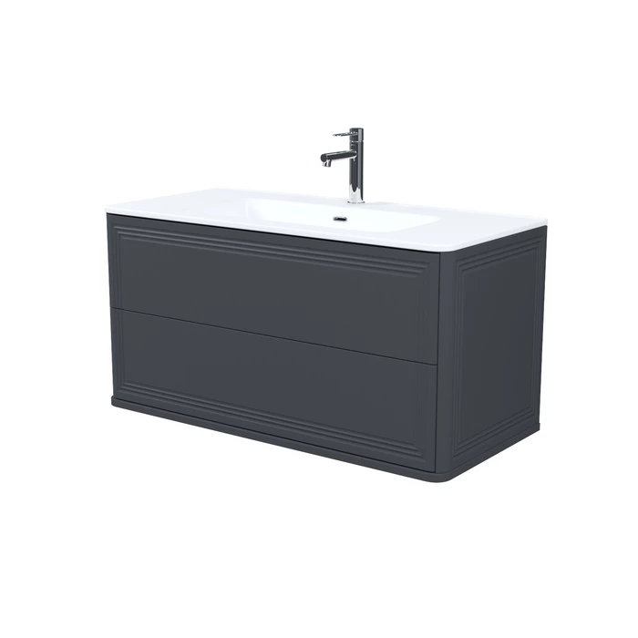 Тумба с умывальником, подвесная, 100 см, темно-серый, Oxford Neo, IDDIS, (OXN10D0i95K) - фото 1