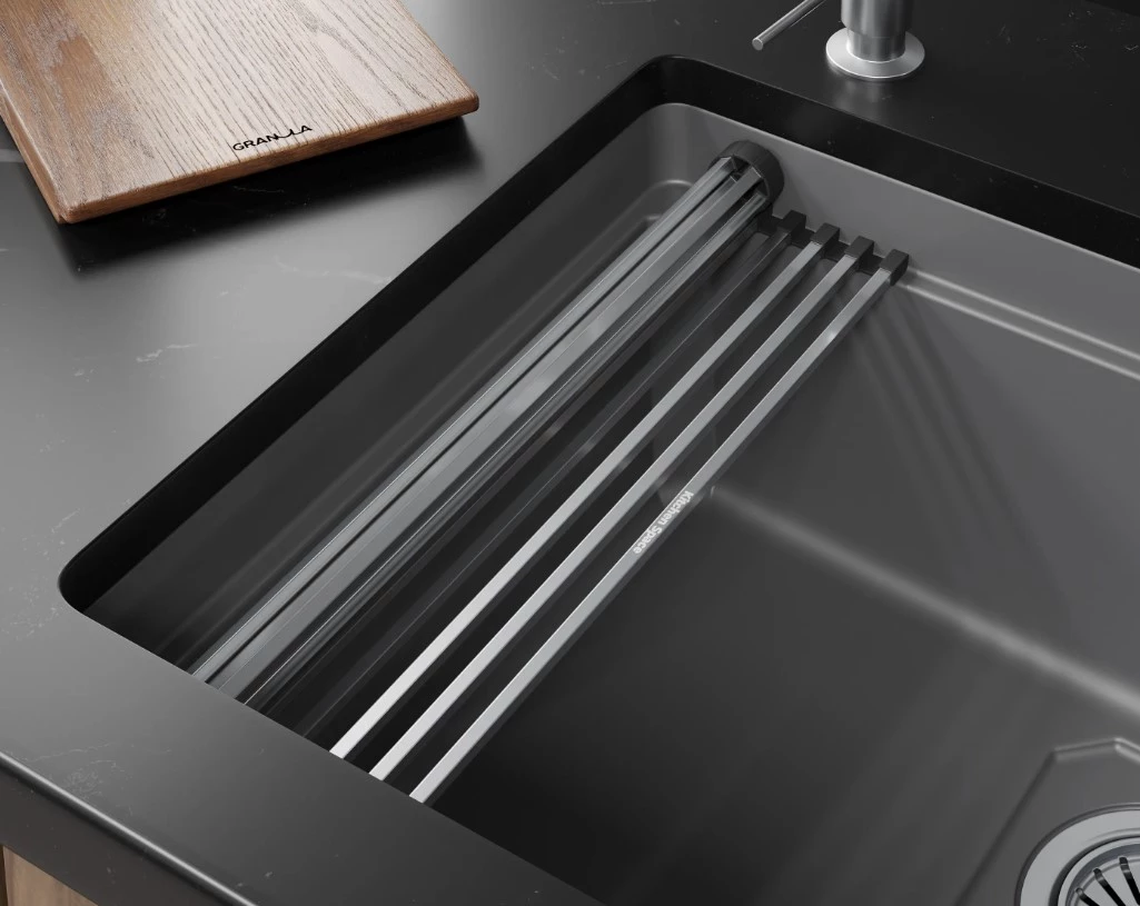 Кухонная мойка GRANULA KITCHEN SPACE RINZER кварц (5505RU, АЛЮМИНИУМ) - фото 4