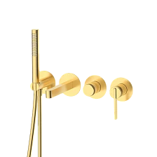 Смеситель для ванны настенный 4 отверстия DQ Bonn мат.золото (DA1704807)