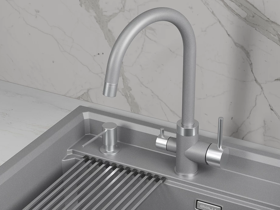 Смеситель для кухни GRANULA (5169, АЛЮМИНИУМ) - фото 2