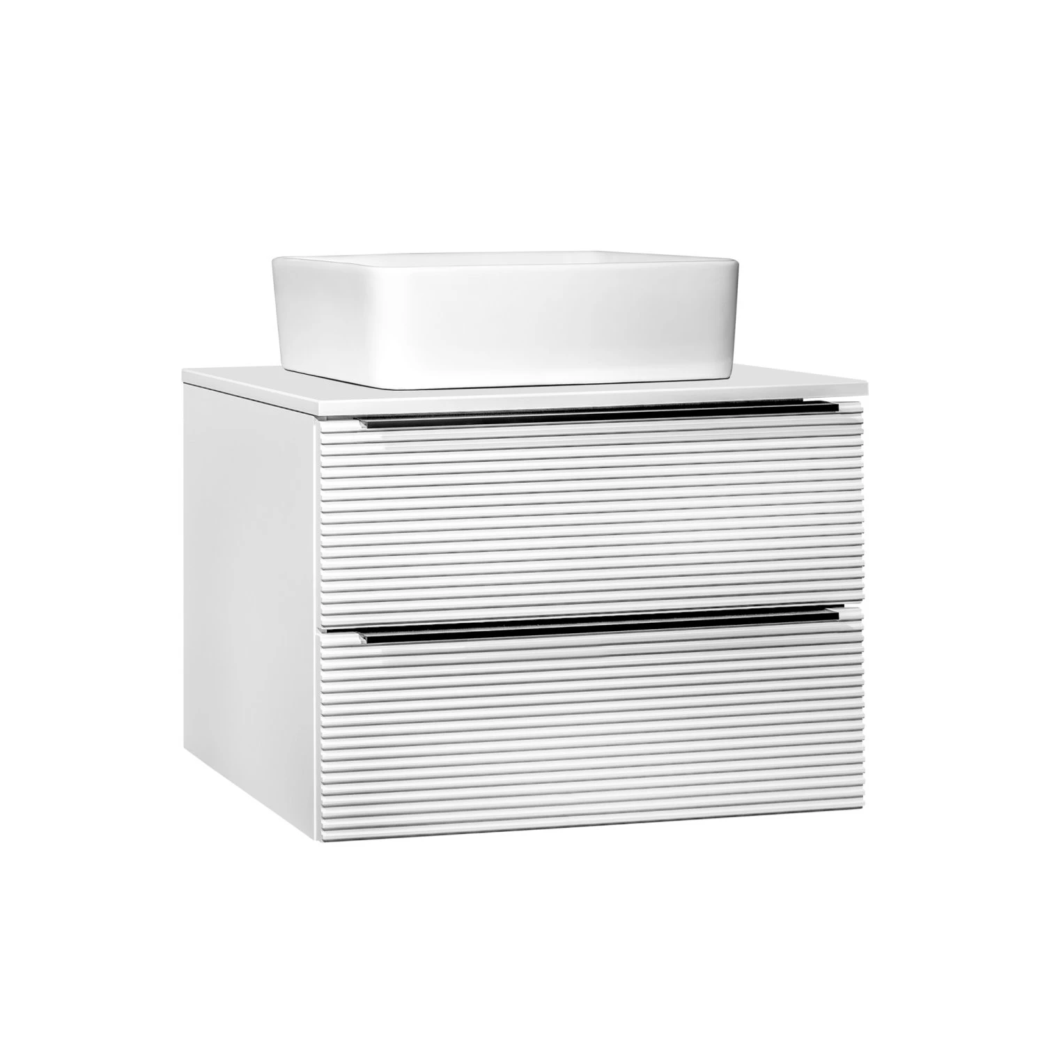 Тумба RUNO Орлеан 70 белый матовый/белый глянец подвесная под накладной умывальник (00-00002023)