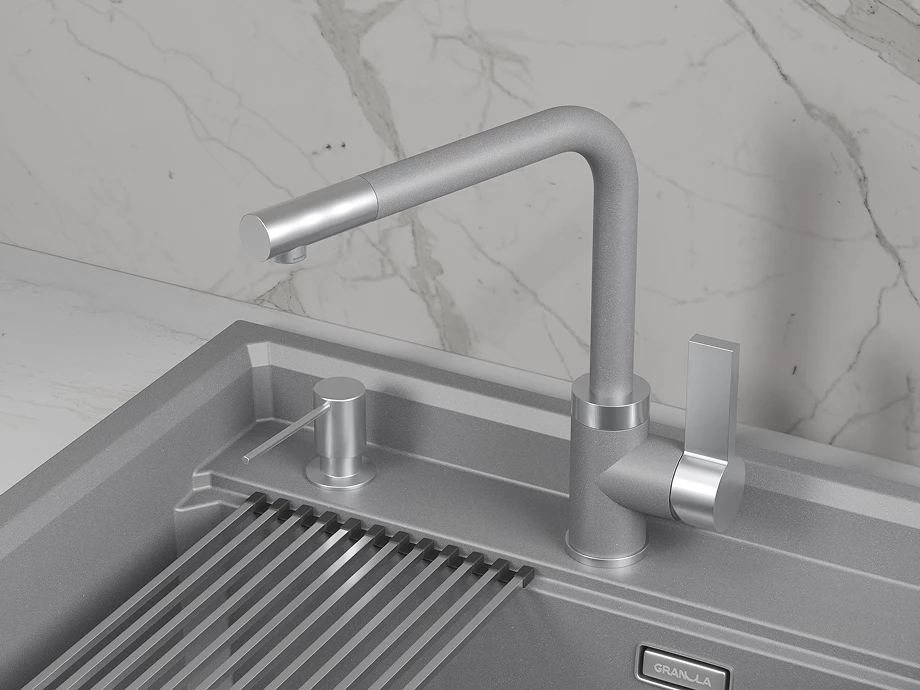 Смеситель для кухни GRANULA (5504, АЛЮМИНИУМ) - фото 2
