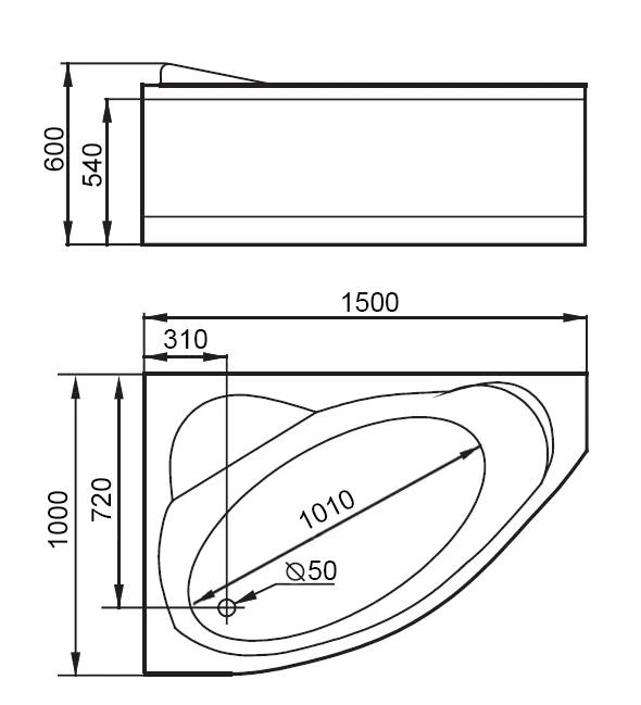 Акриловая ванна Gemy (G9009 B L) Акриловая ванна Gemy (G9009 B L)