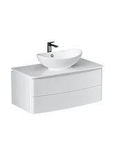 Тумба Velvex Luna 1000-0-2 со столешницей навесная белый под раковину 7027A (tp.LUN.100.2Y)