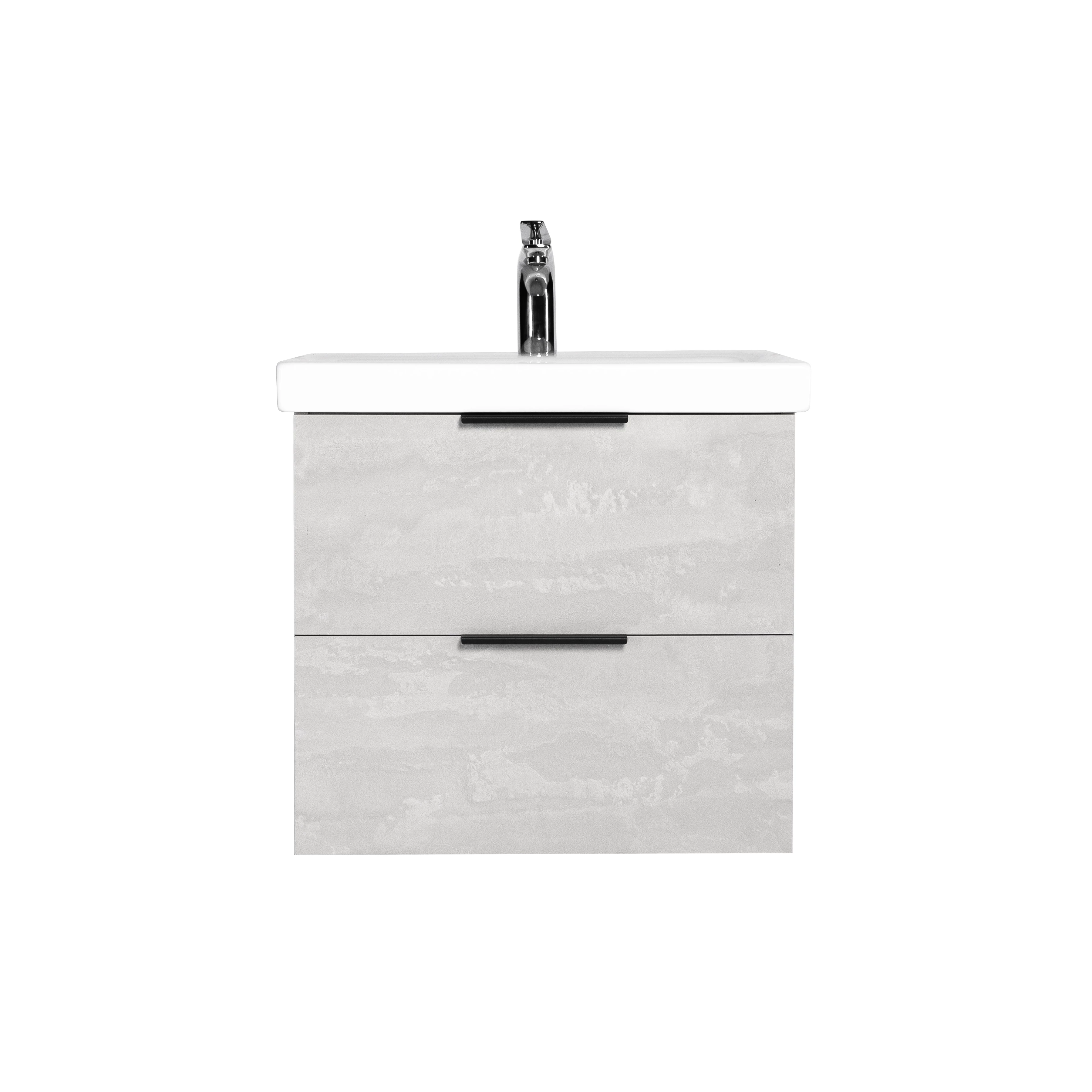 Тумба VIANT "Берлин" MODUO 60 2 ящика подвесная цемент 444х570х520 (VBER60MDC-T2YP) - фото 2