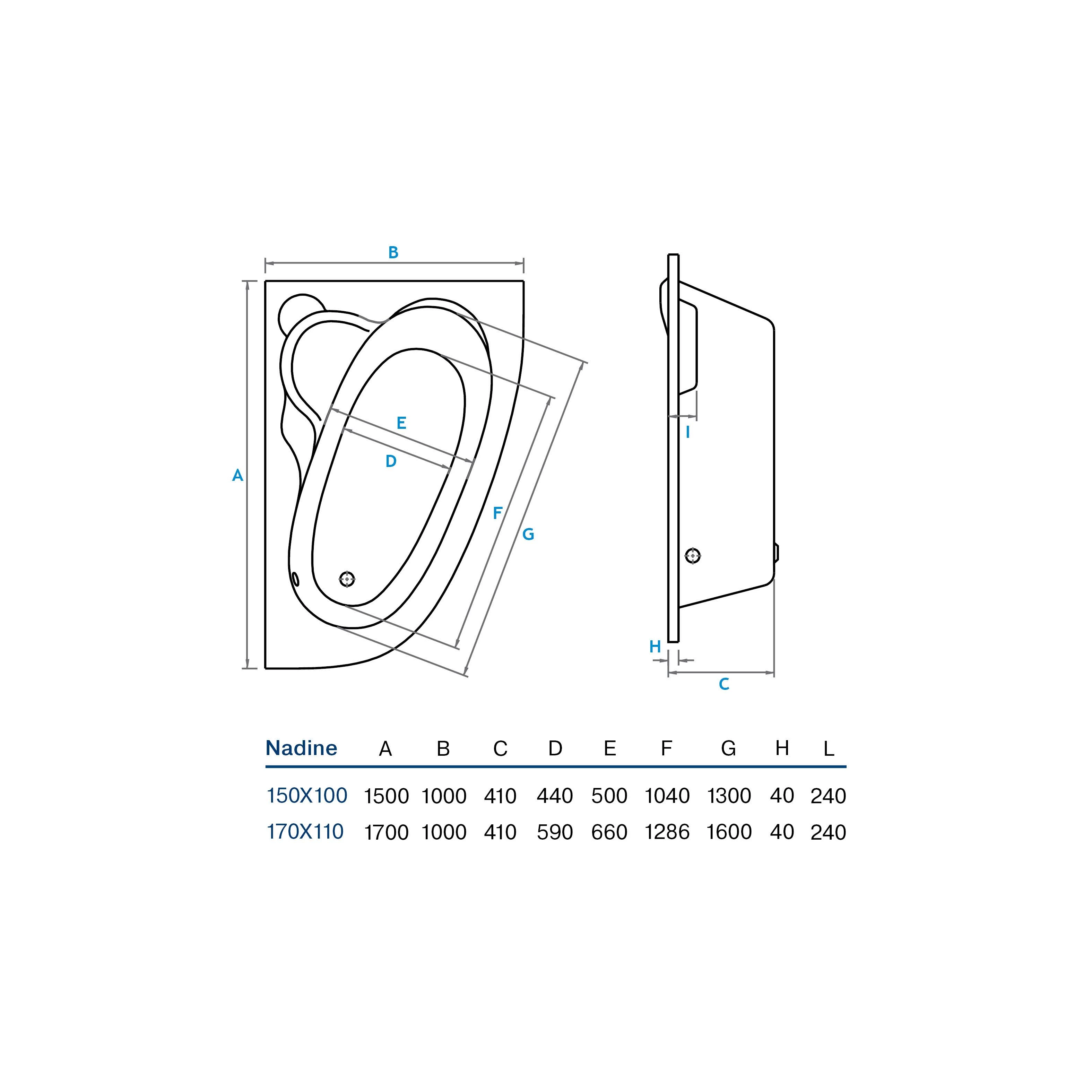 Акриловая ванна Koller Pool Nadine 150X100 R (NADINE150X100R) Акриловая ванна Koller Pool Nadine 150X100 R (NADINE150X100R) - фото 2