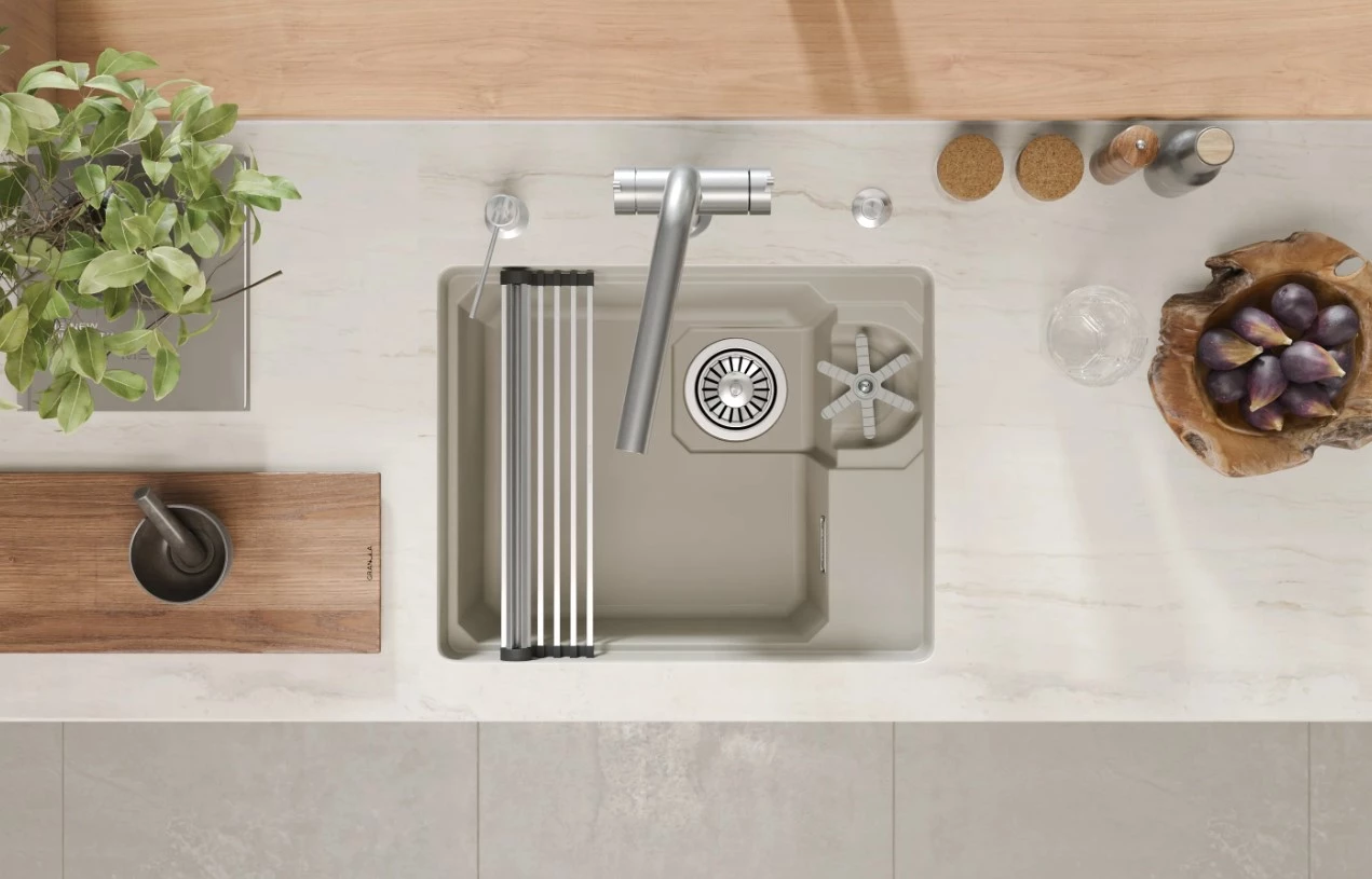 Кухонная мойка GRANULA KITCHEN SPACE RINZER кварц (5505RU, КРЕМАН) - фото 7