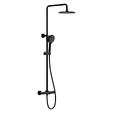 Душевая система CERSANIT OLIVA (смеситель термостатический) 3 режима шланг 150 металл круг черный (68984)