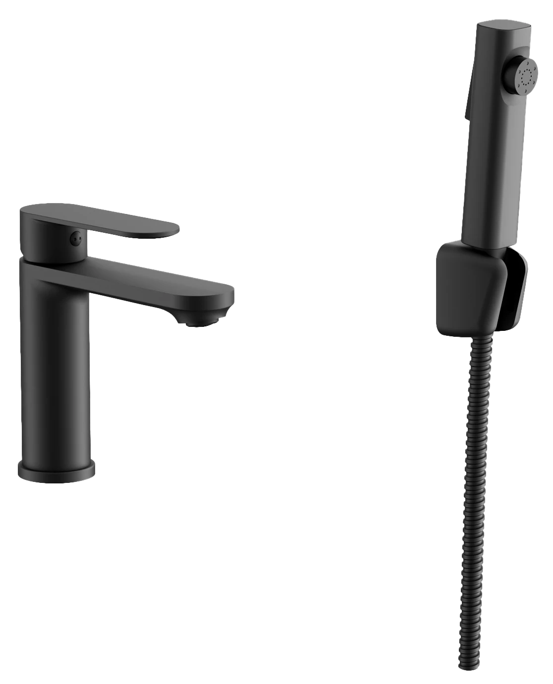 Смеситель для раковины BELZ с гигиенической лейкой черный (B12713-7)