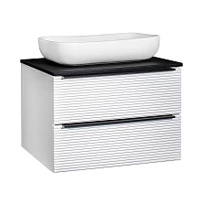 Тумба RUNO Орлеан 70 белый матовый/чёрный подвесная под накладной умывальник (00-00002022)