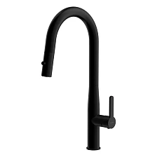 Смеситель для кухни CERSANIT OLIVA с выдвижным изливом однорычажный черный (69020)