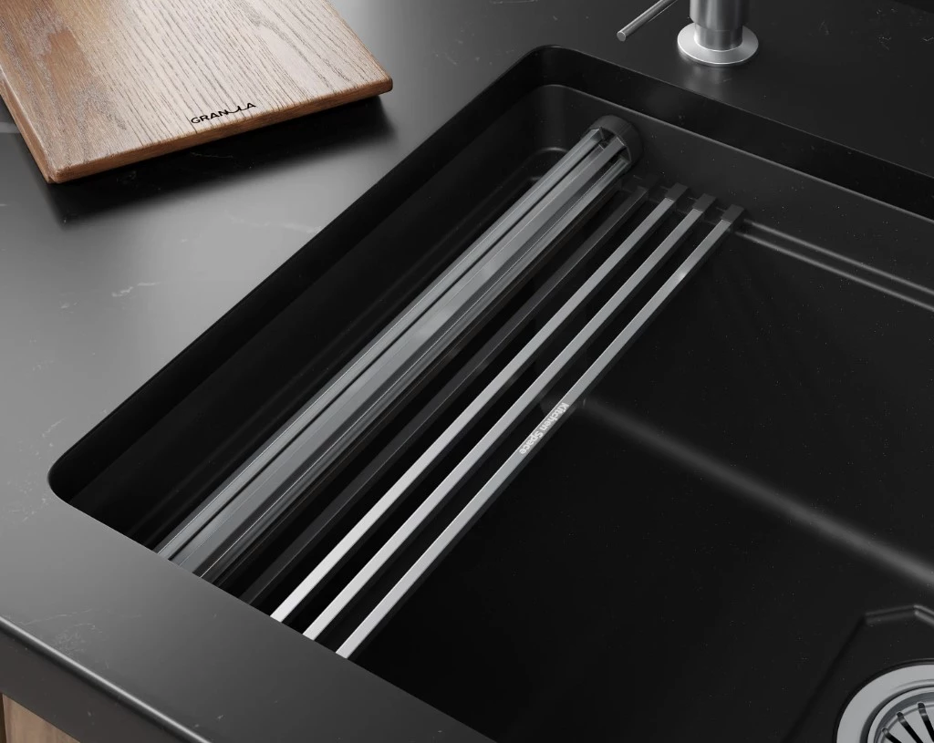 Кухонная мойка GRANULA KITCHEN SPACE RINZER кварц (5505RU, ШВАРЦ) - фото 4