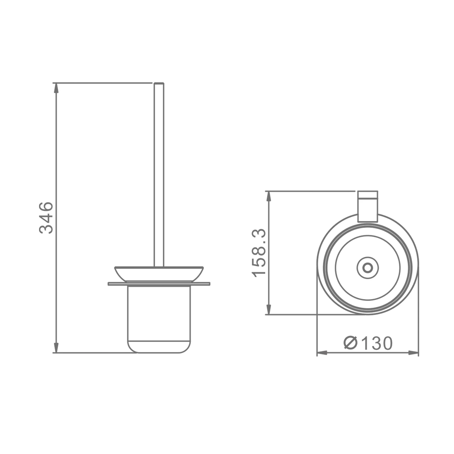 Ёршик для унитаза Raglo с держателем, черный (R300.10.06) - фото 2