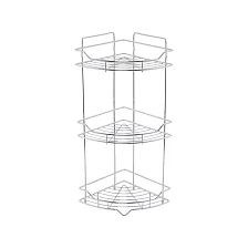 Полка трёхъярусная угловая Milardo Grid проволока стальная, хром (GRICC3CM44)