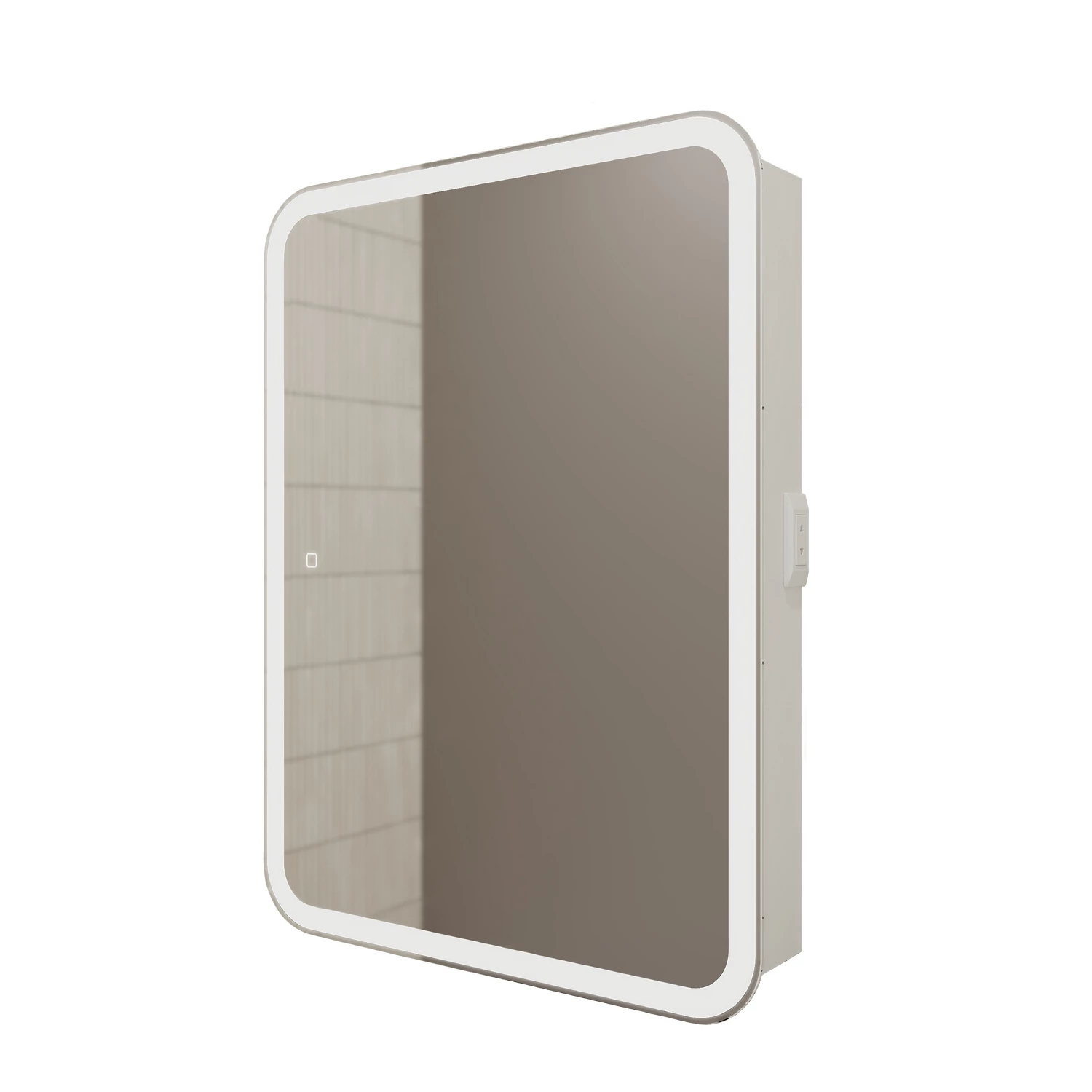 Зеркало-шкаф MIXLINE "Фиджи Flip" 600*800 (ШВ) универсальный, сенсорный выкл.,светодиодная подсветка (551661) - фото 6