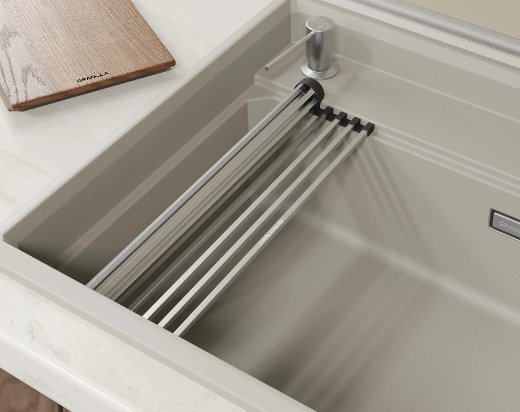 Кухонная мойка GRANULA KITCHEN SPACE RINZER кварц (5807R, КРЕМАН) - фото 4