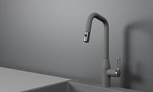 Смеситель для кухни GRANULA с выдвижным изливом и подключением к фильтру (8171, АЛЮМИНИУМ)