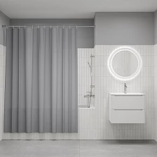 Штора для ванной, 200x180 см, Полиэстер, светло-серый, IDDIS, BS07P18i11