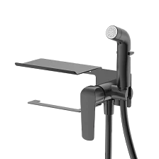 Смеситель с гигиеническим душем и полкой DQ Дюссельдорф (Düsseldorf) графит (DA1724546)