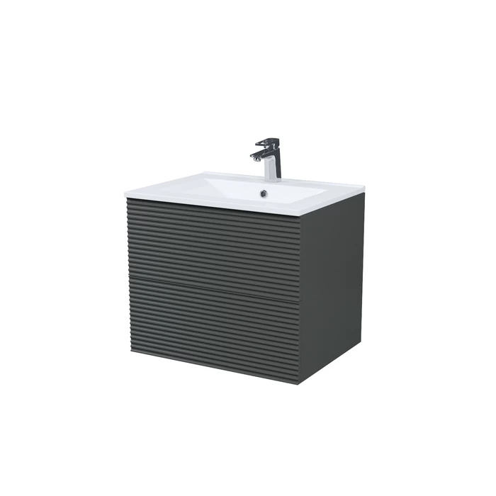 Тумба с умывальником IDDIS Bild подвесная, 60 см, темно-серый (BIL60G0i95K)