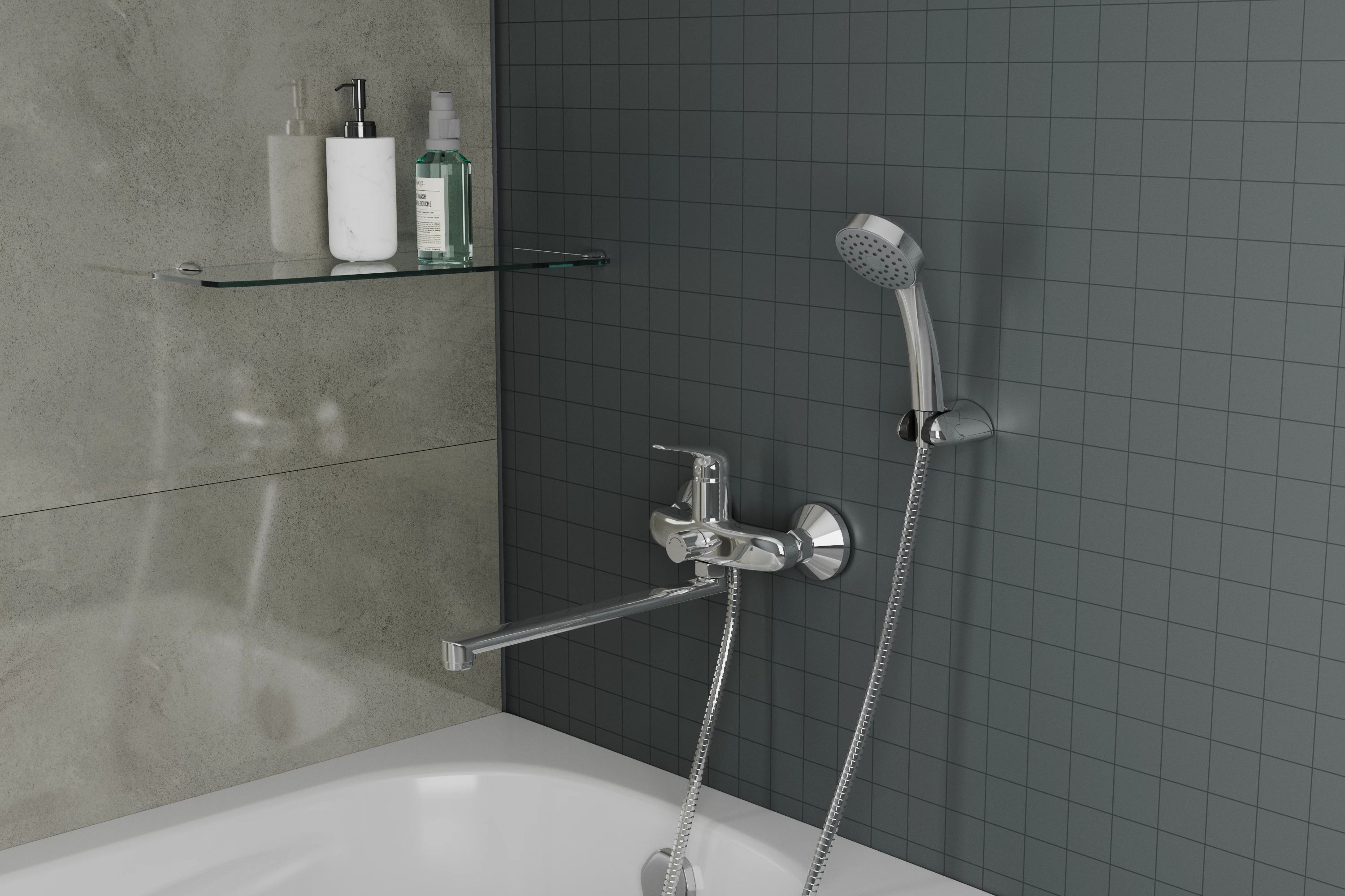 Смеситель для ванны с длинным поворотным изливом RUSH Corsica (CO4240-51) Смеситель для ванны с длинным поворотным изливом RUSH Corsica (CO4240-51) - фото 2