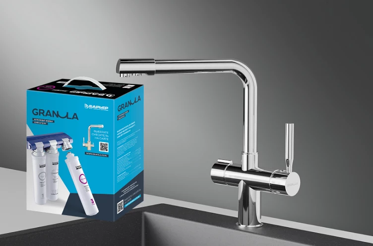 Комплект кухонный смеситель Granula 2088 Хром + Фильтр Granula (2088 Хром+АКС-002)