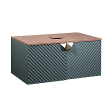 Тумба RUNO Андорра 85 графит/дуб коньячный подвесная под накладной умывальник (00-00002016)