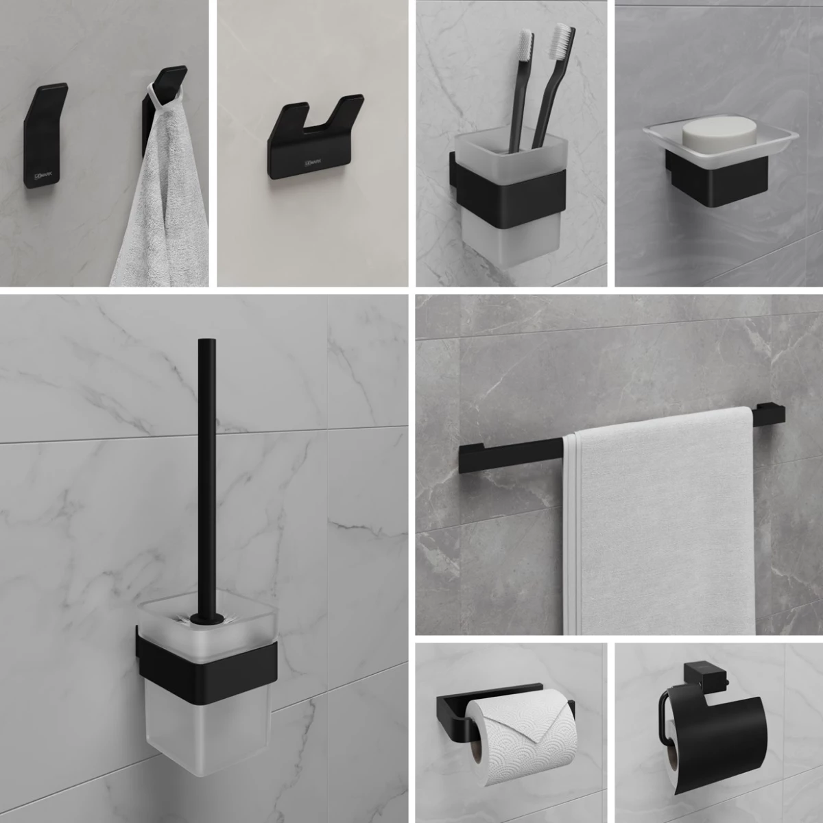 Полотенцедержатель Lemark SMOOTH LINE одинарный, чёрный матовый (9782023) - фото 4