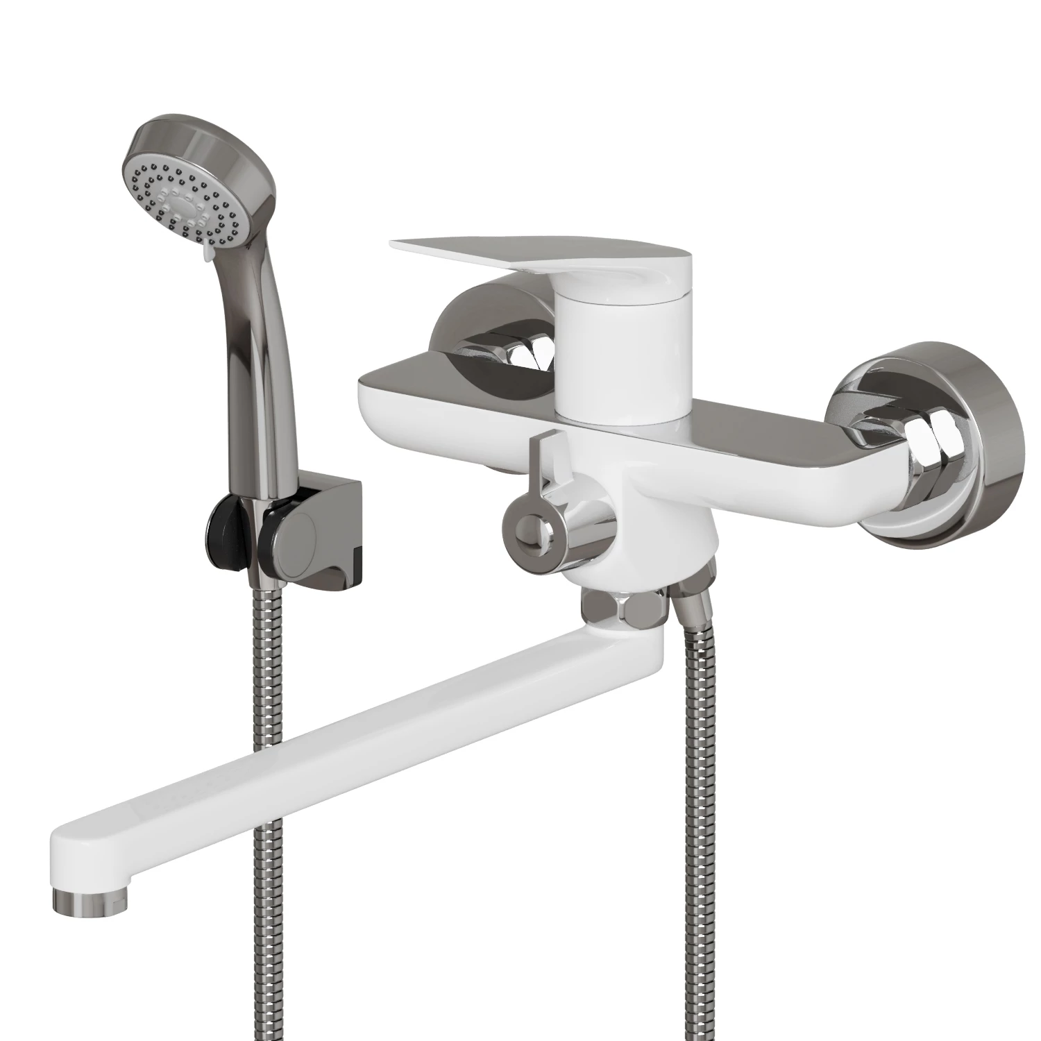 Смеситель для ванны и раковины MIXLINE ML41-02 "Swan White" 35k белый/хром (553910) Смеситель для ванны и раковины MIXLINE ML41-02 "Swan White" 35k белый/хром (553910) - фото 1