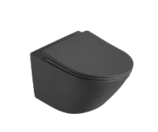 Унитаз подвесной безободковый (торнадо) DQ Rhein.Bach 500*360*350мм, сиденье микролифт, серо-белый (DT1476506)