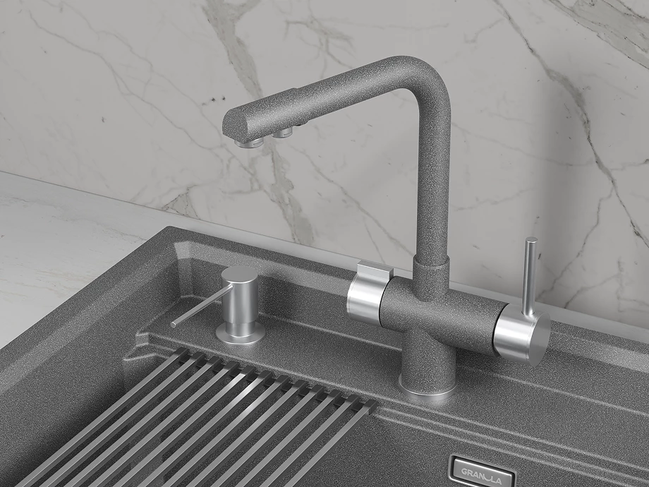 Смеситель для кухни GRANULA (5008, ГРАФИТ) - фото 2