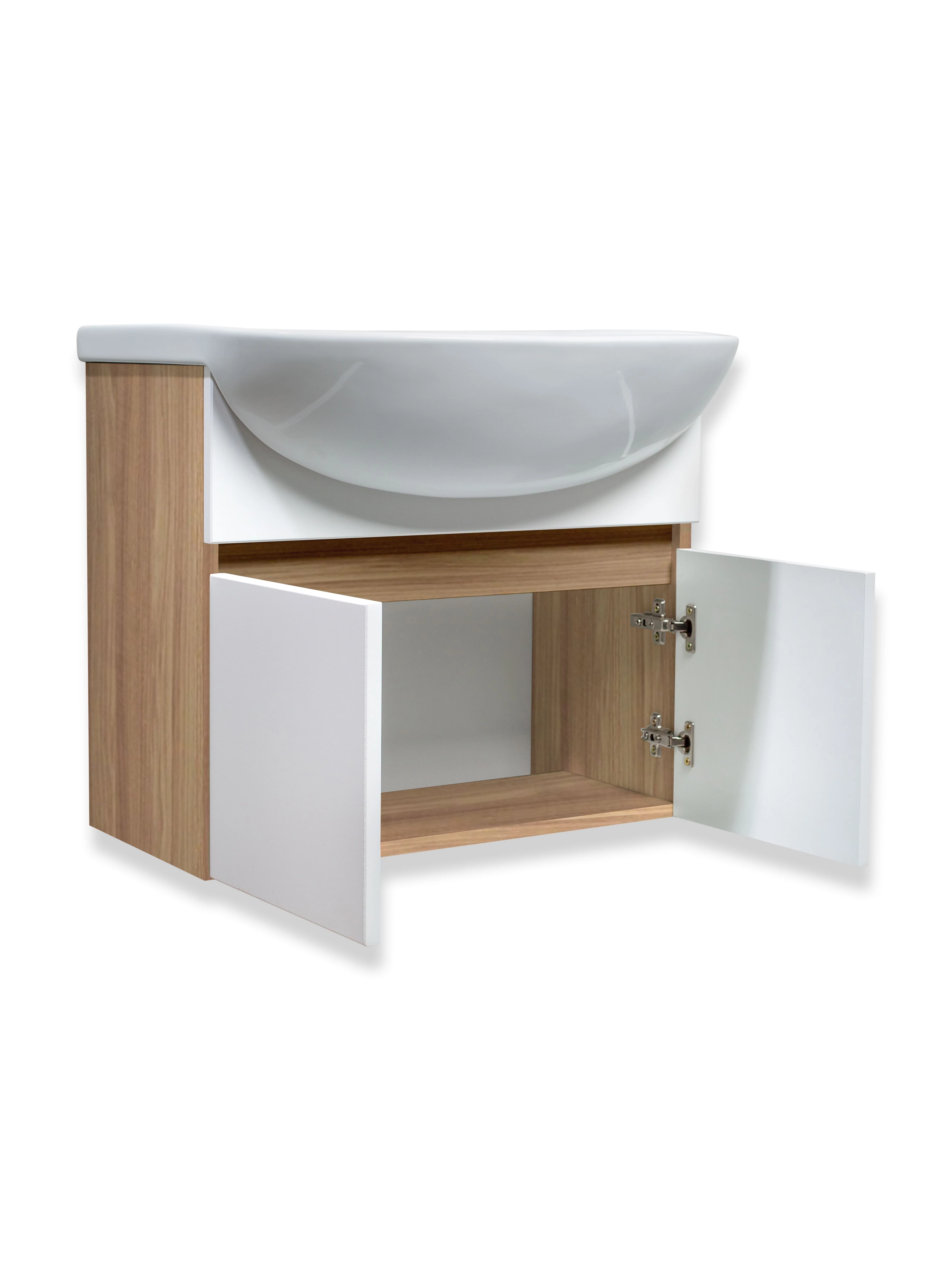 Тумба Runo Лада 60 подвесная блэквуд/белый под умывальник Уют 60 (00-00004578) - фото 2