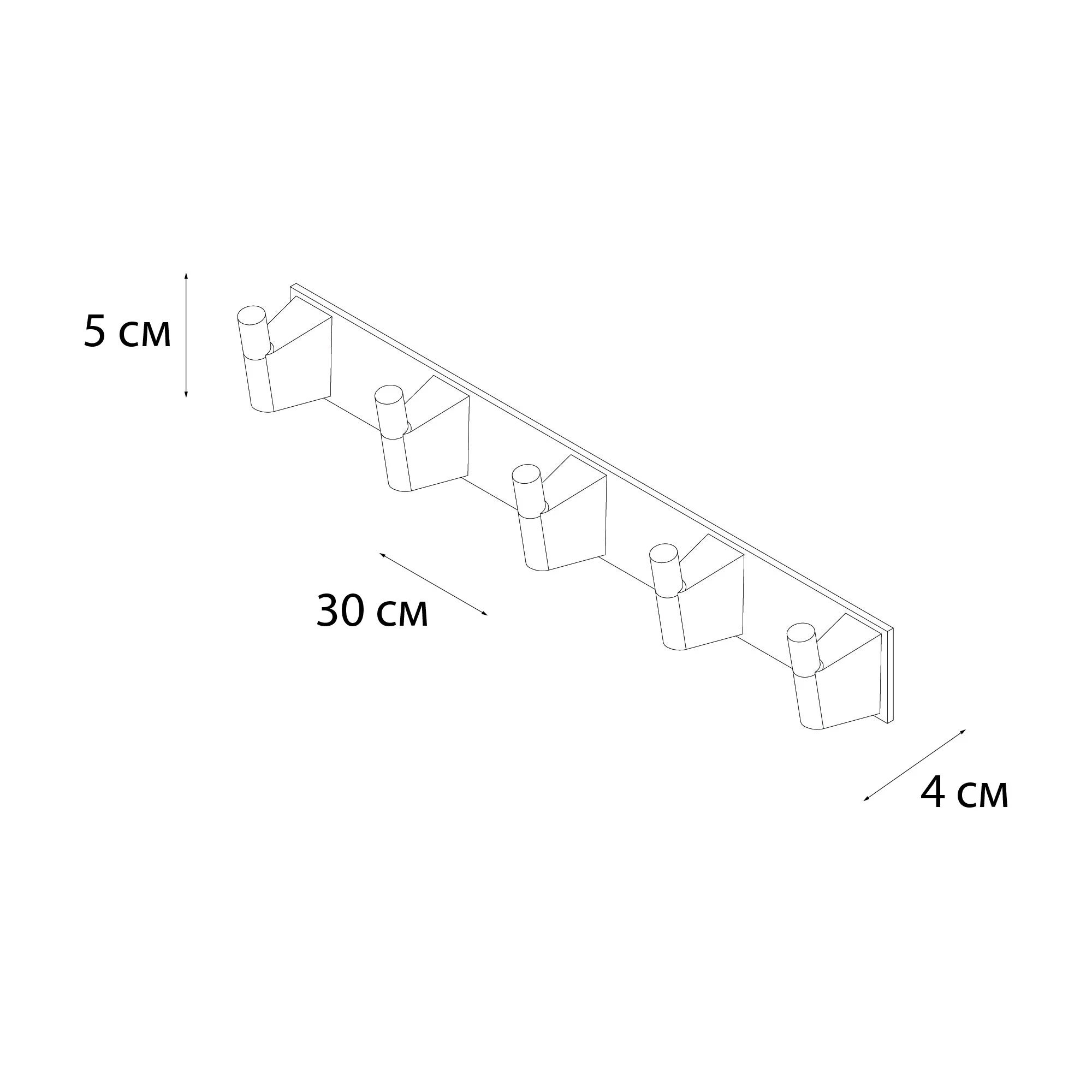 Планка 5 крючков Fixsen Trend, FX-97805-5 - фото 2