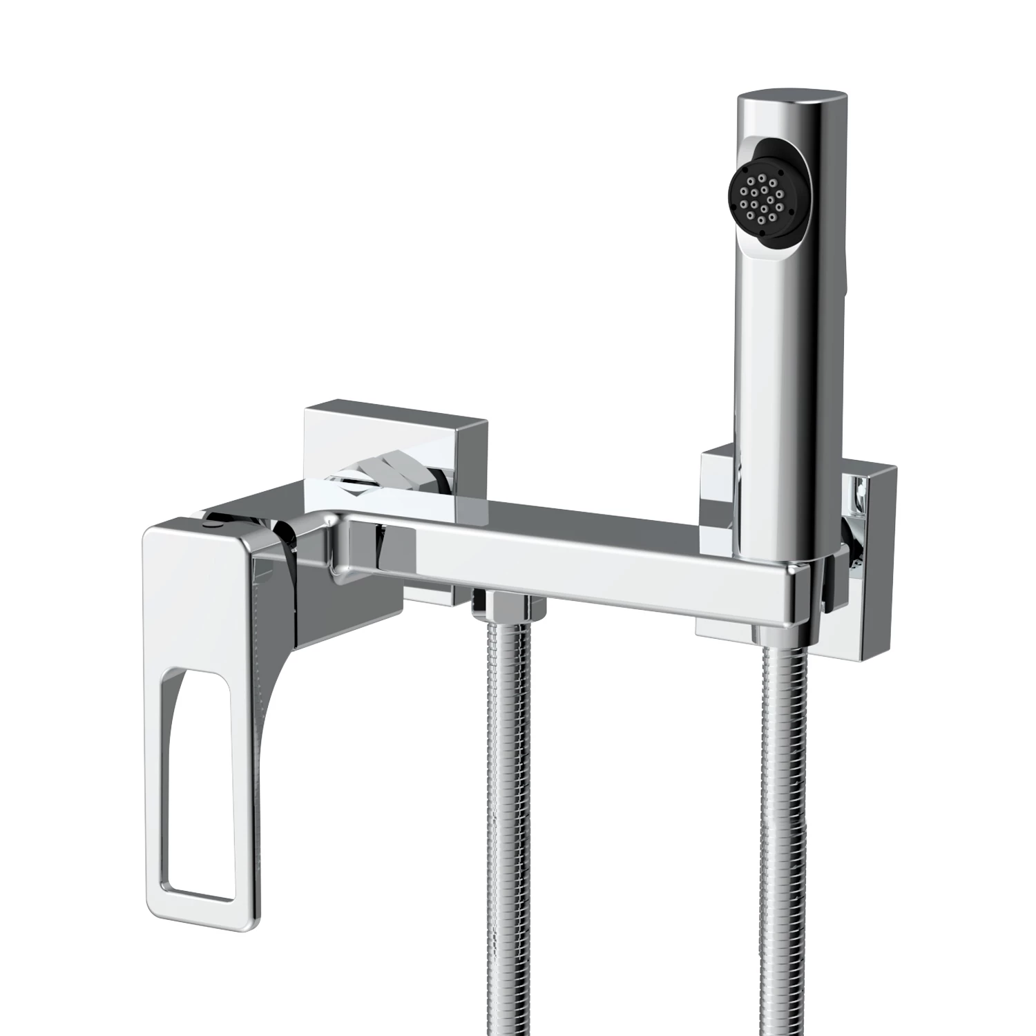 Смеситель Splenka с гигиеническим душем настенный хром (S55.51) - фото 1