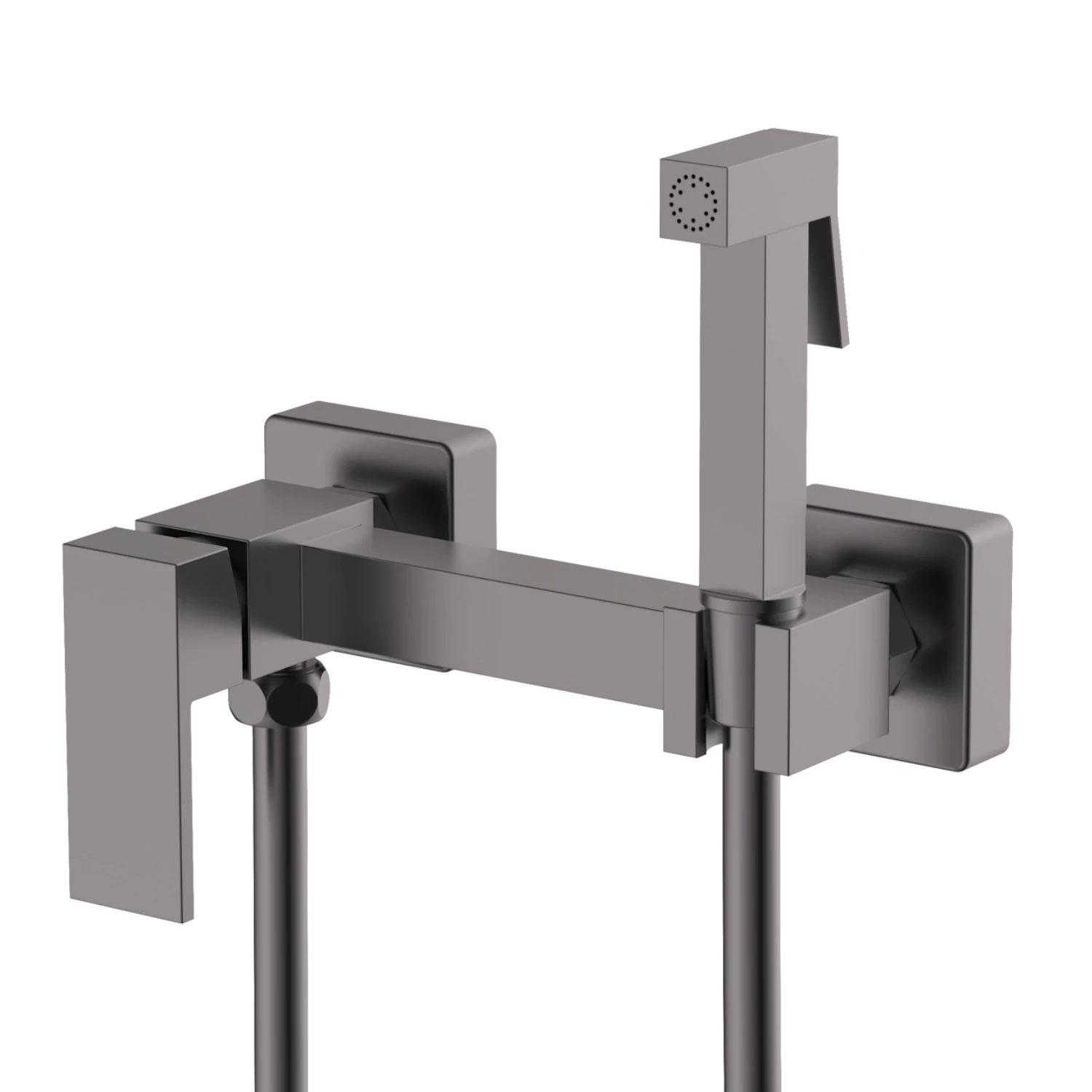 Смеситель Splenka с гигиеническим душем настенный серый (S98.51.07) - фото 1