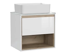 Тумба под раковину подвесная Cersanit LOUNA 60 со столешницей белый (SP-SZ-LOU60-BL/Wh)