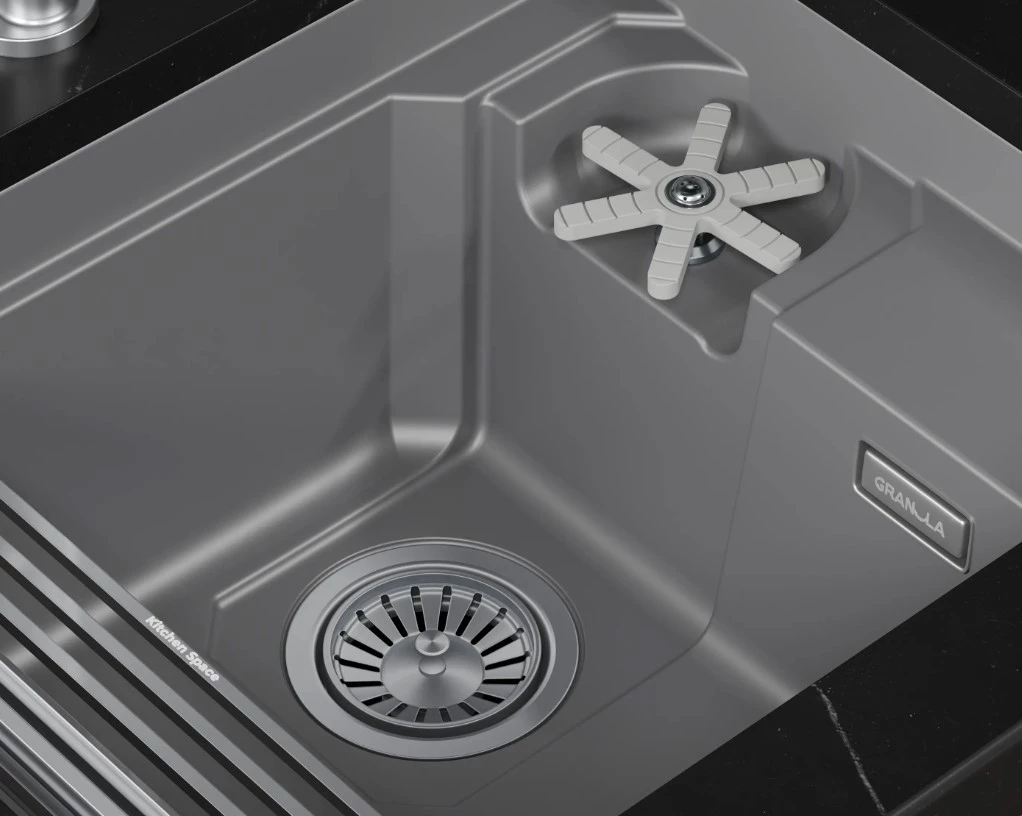 Кухонная мойка GRANULA KITCHEN SPACE RINZER кварц (5505RU, АЛЮМИНИУМ) - фото 5