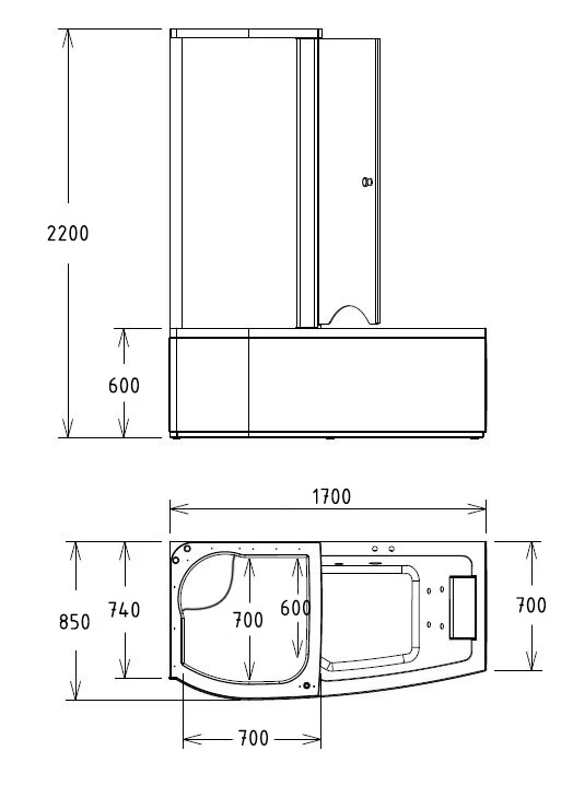 Акриловая ванна Gemy (G8040 B L) Акриловая ванна Gemy (G8040 B L)