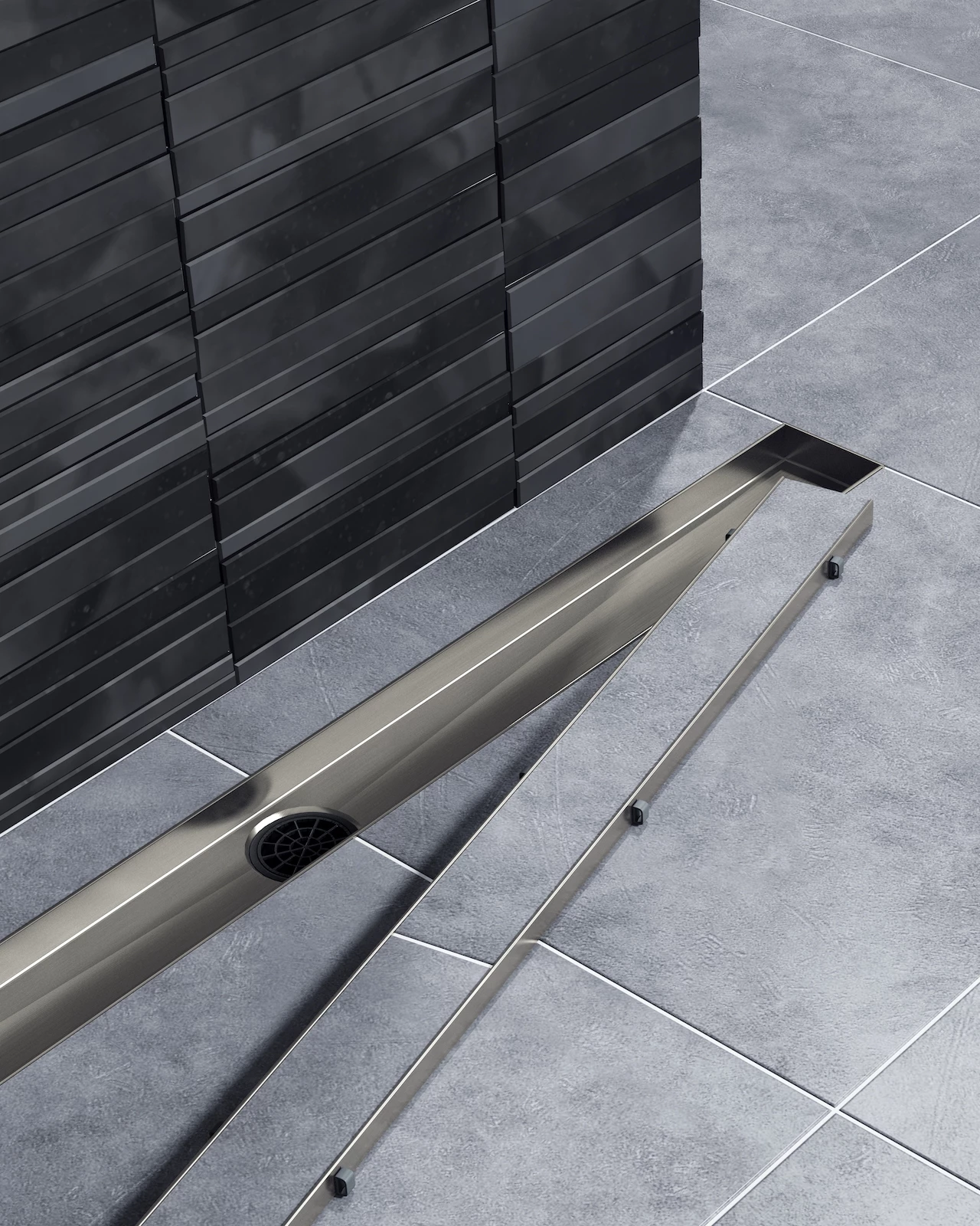 Душевой лоток TIMO Drain System 900 с двусторонней панелью "plate" под плитку, черное золото (DS230209/18) - фото 2