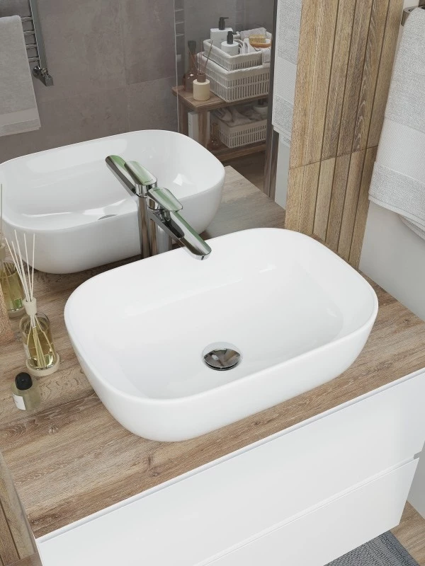 Смеситель для раковины CERSANIT LARA высокий однорычажный хром (68153) - фото 9