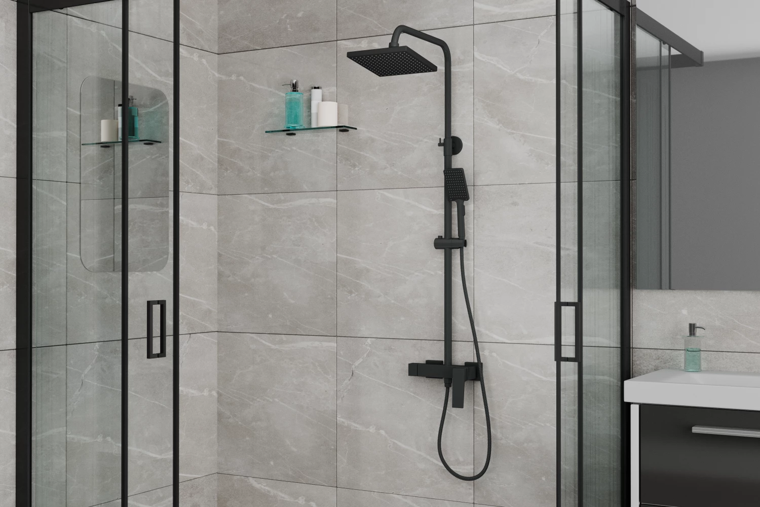 Душевая система RUSH Тира (Thira) без излива (TR3635-40Black) - фото 2