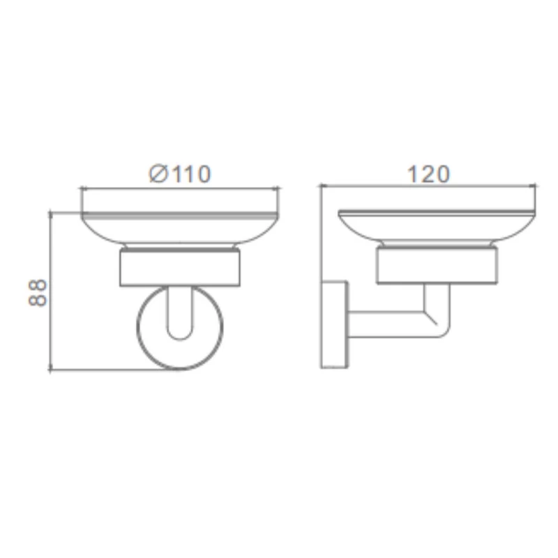 Мыльница Raglo с держателем, сатин золотой (R320.02.03) - фото 2