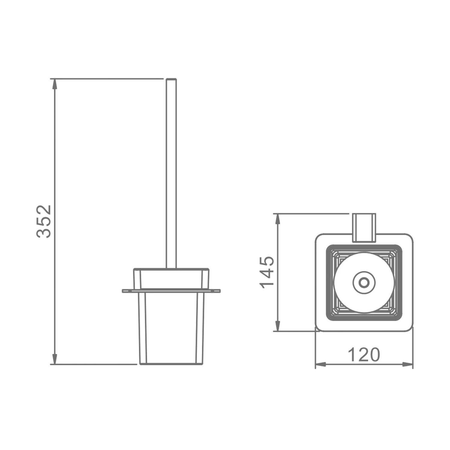 Ёршик для унитаза Raglo с держателем, графит (R301.10.09) - фото 2
