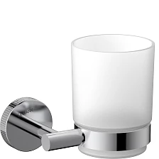 Стакан для ванной Lemark BELUGA подвесной, сталь, стекло, хром (LMA-8035S-C)