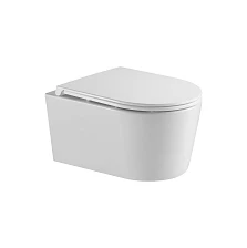 Унитаз подвесной безободковый (торнадо) DQ Schille 570*430*360мм, сиденье микролифт, белый (DT1466516)