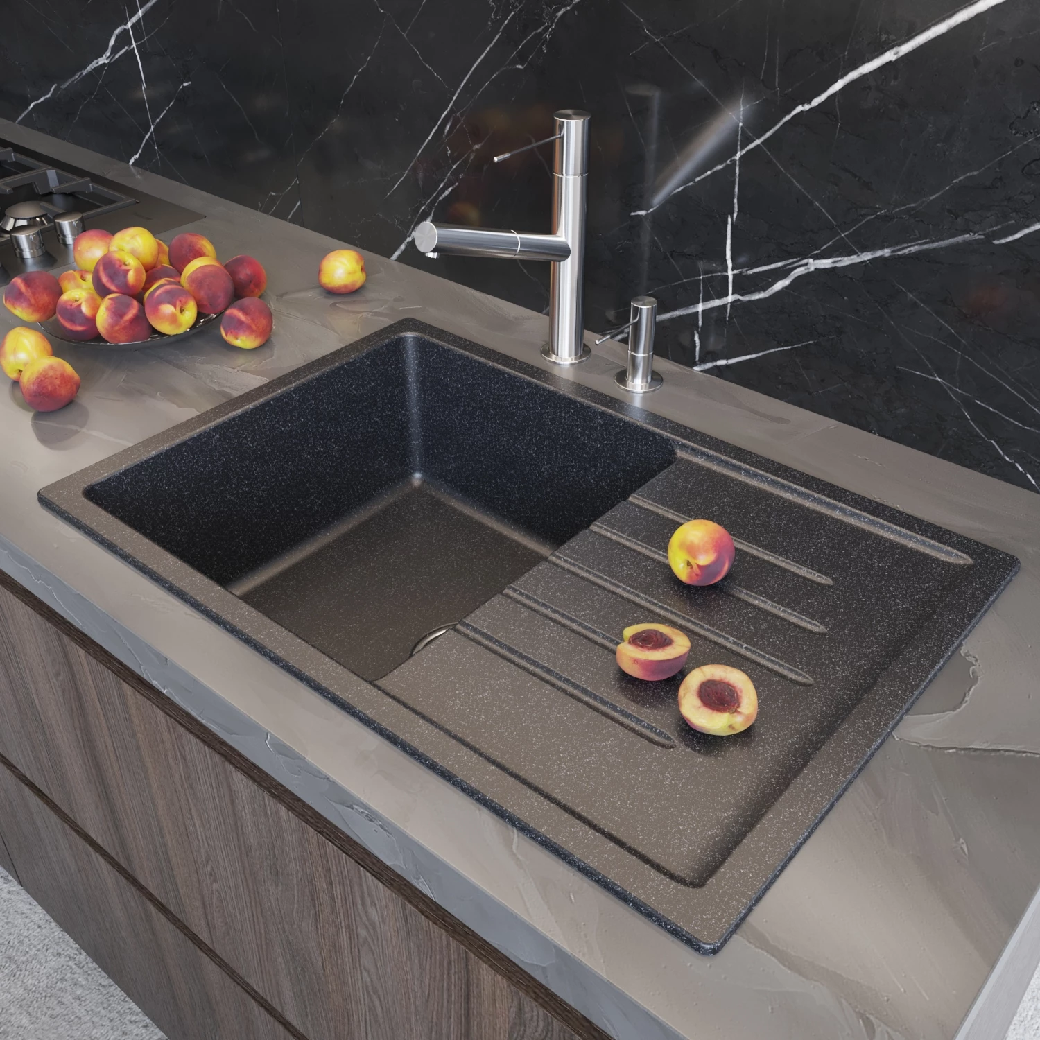 Мойка MIXLINE ML-GM19 с крылом черная (308) 750*500*200мм NEW (551982) Мойка MIXLINE ML-GM19 с крылом черная (308) 750*500*200мм NEW (551982) - фото 4