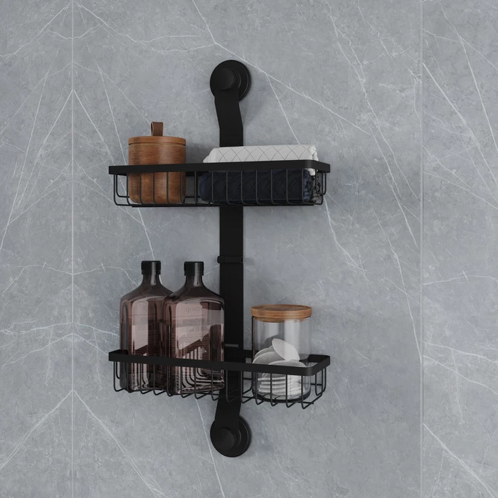 Двухъярусная прямая полка, проволока стальная, черный матовый, Easy, Milardo, EAS0WS2M44 - фото 2