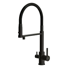 Смеситель для кухни Cersanit ZEN однорычажный с фильтром с гибким изливом черный (68250)