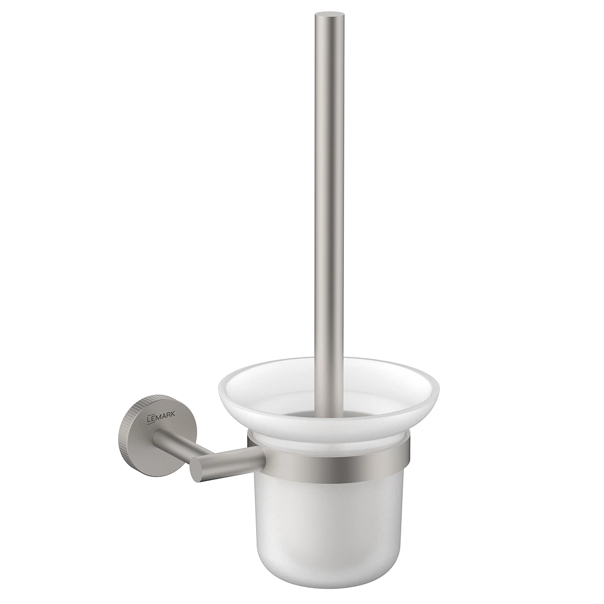 Ёршик для унитаза Lemark BELUGA подвесной, сталь, стекло, брашированный никель (LMA-8021S-BN)