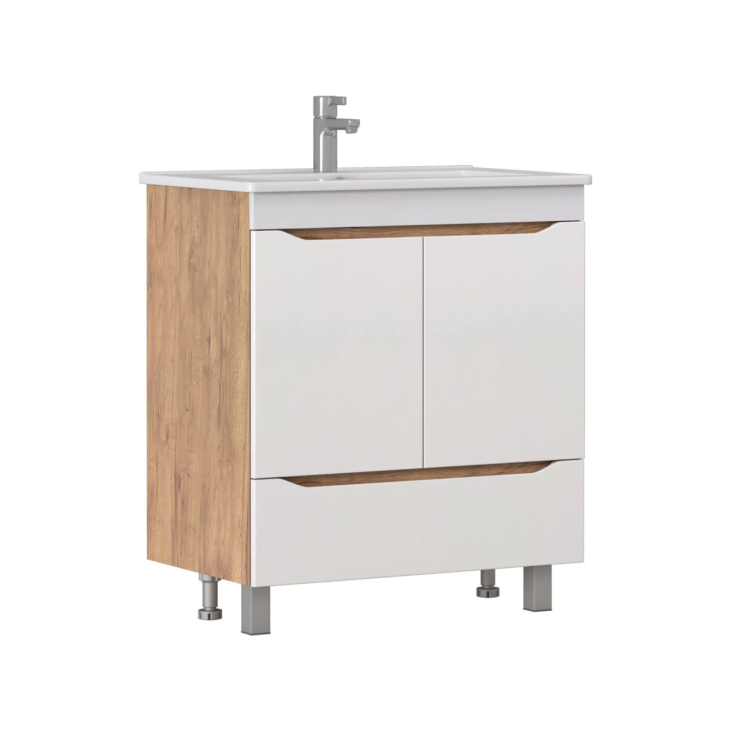 Тумба VIGO Grani 750-2-1 дуб золотой под раковину 4640021062210 (Оскар) (tn.GRI.OSK.75.2D.1Y дуб золотой)